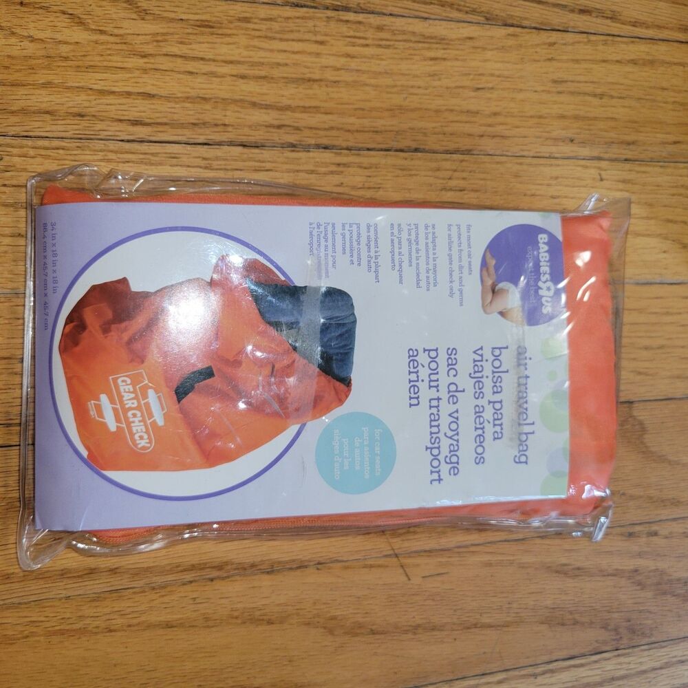 new Babies R Us Air Travel Bag Gear Check Car Seats Booster Seats Carrier Orange